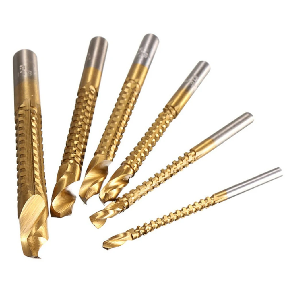 Titanium Drill Bit Set - 6Pcs Twist Drill Bits for Wood Metal Plastic - Image 2