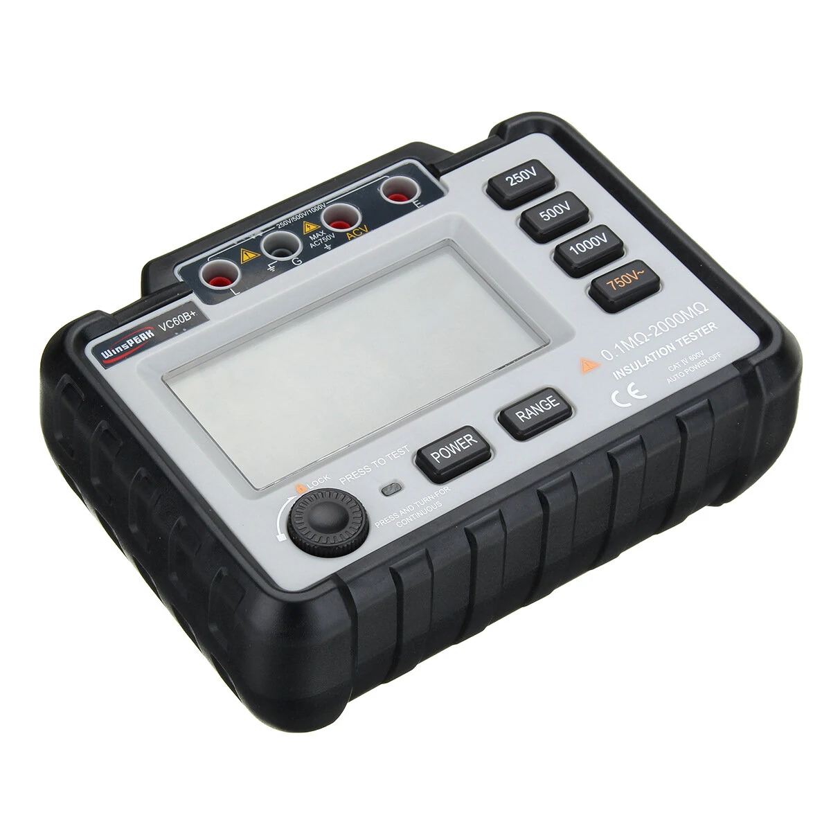 WinAPEX VC60B+ Digital Insulation Resistance Tester | 250/500/1000V DC, LCD Backlight - Image 2