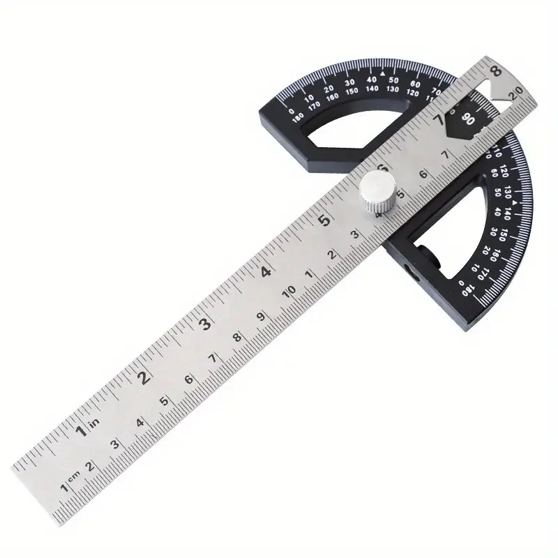 Woodworking Edge Ruler Protractor Angle Gauge | Carpenter Measuring Tool - Image 2