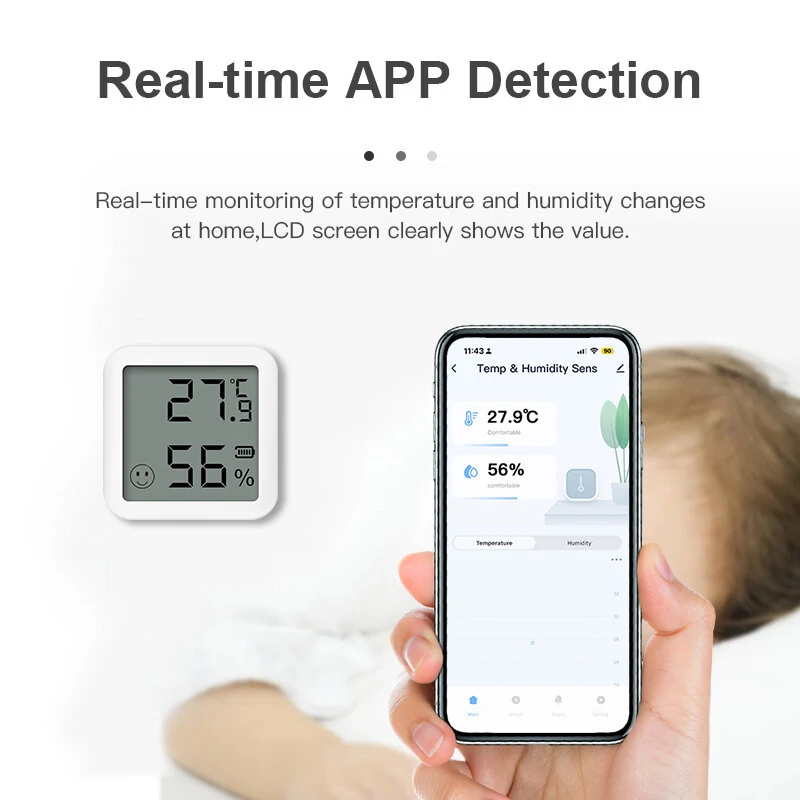 TH05 Mini Smart Bluetooth Temperature Humidity Sensor - 2 Pack | Long-Range & Real-Time Monitoring for Home Automation - Image 4