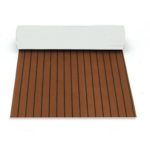 EVA Foam Synthetic Teak Sheet - 2500x1000x6mm Brown with Black Line for Boat Yacht - Image 2