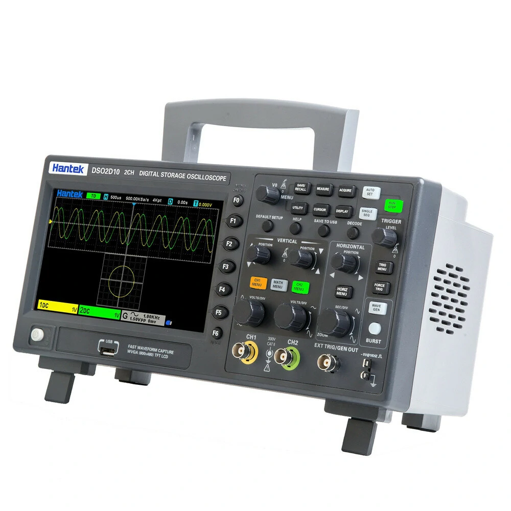 Hantek DSO2D10 Oscilloscope - 100MHz 2CH+1CH | 1GS/s Sampling & AWG Signal Source - Image 4