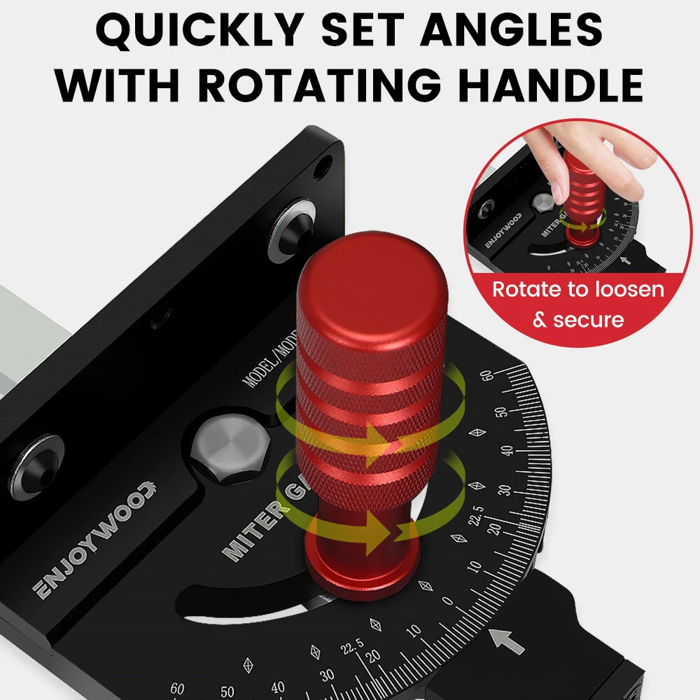 ENJOYWOOD M1 Pro Angle Miter Gauge | Extended Fence for Table Saw & Router Table - Image 5