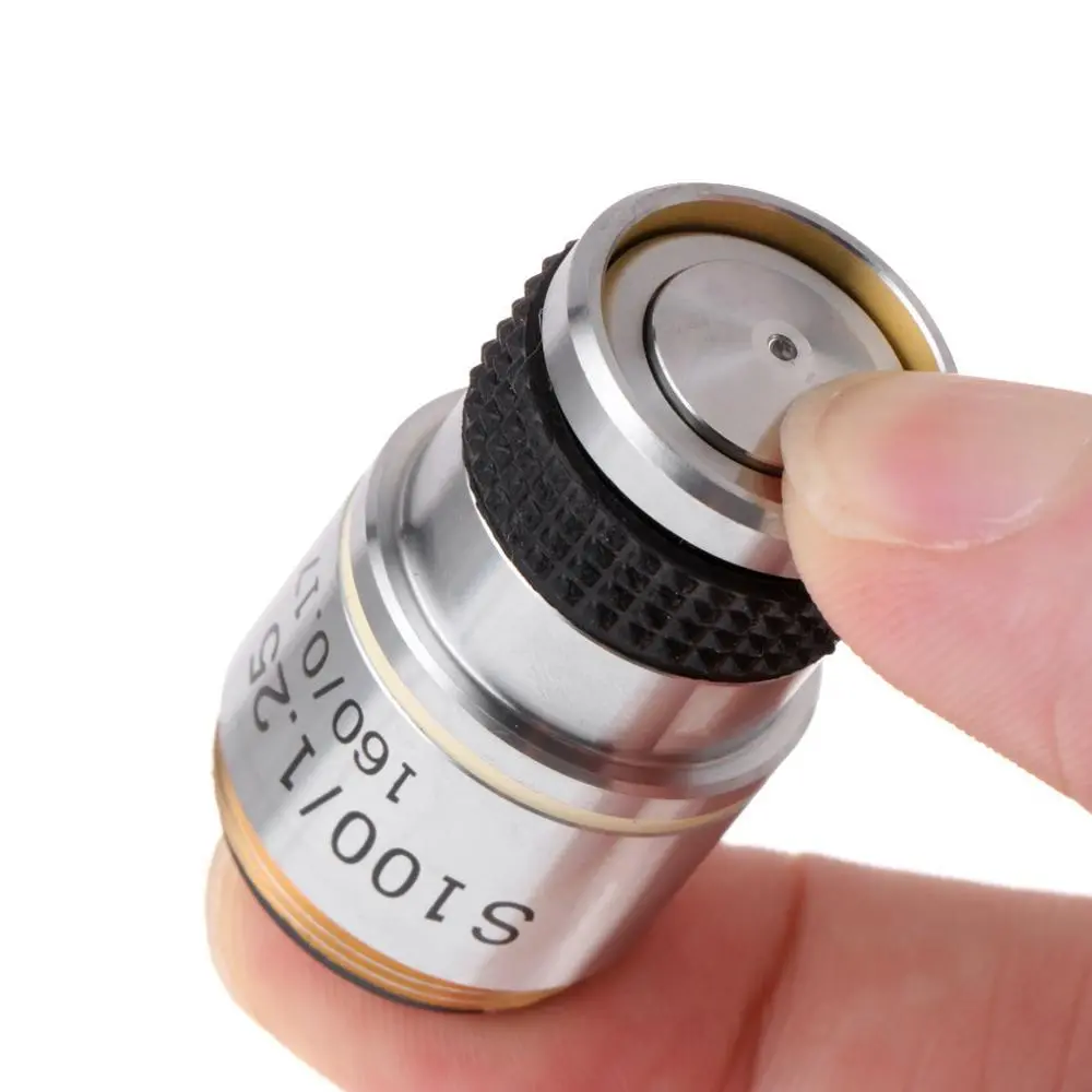 AmScope 100X Metal Achromatic Microscope Objective Lens | Biological - Image 3