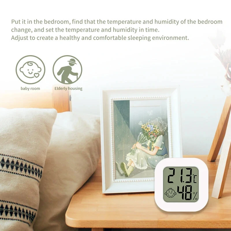 2Pcs Digital LCD Thermometer Hygrometer - Temperature Humidity Meter with Comfort Indicator - Image 3