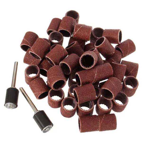 Dremel 52pc Sanding Drum Sleeves 80-120 Grit 2 Mandrels Abrasive Tool - Image 3