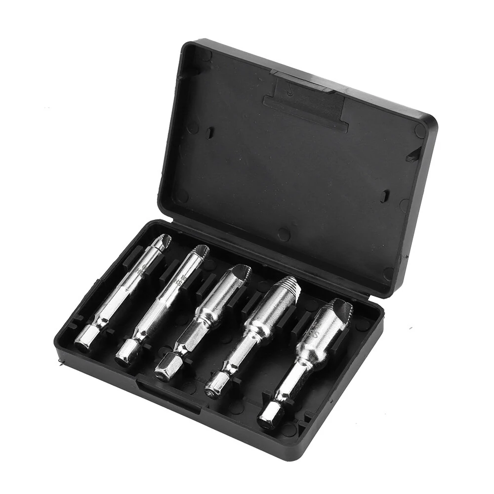 5 Piece Screw Extractor Set - Hex Shank for Stripped & Broken Screw Removal | Easy Puller Tool - Image 2