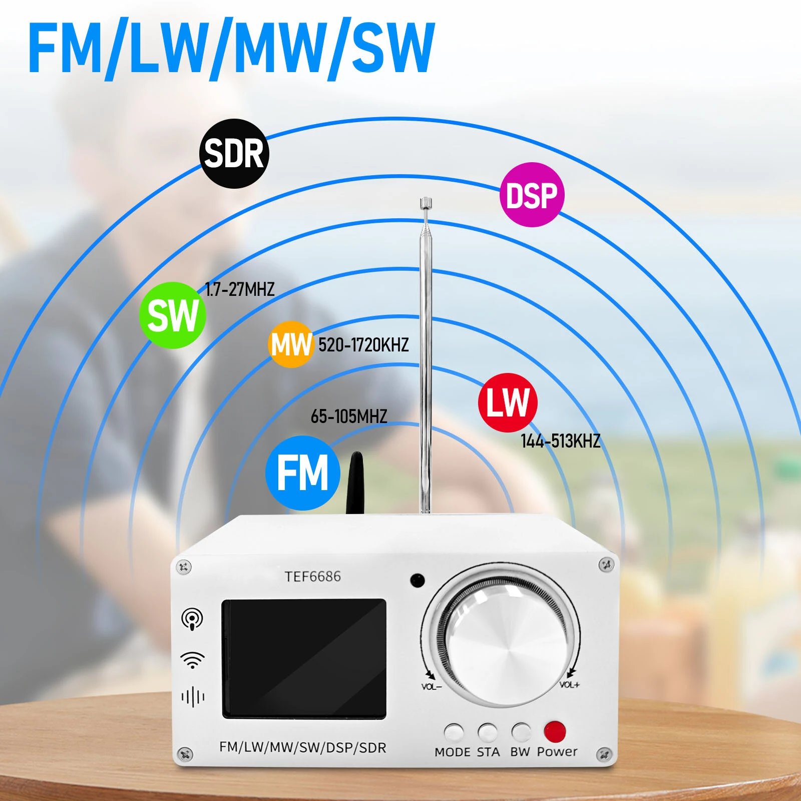 TEF6686 DSP Digital Radio Receiver - FM LW MW SW Full Band | Portable 2.8 Inch Screen - Image 3