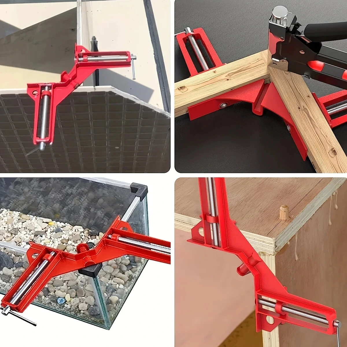 4PCS 90 Degree Right Angle Clamp - Reinforced Aluminum Alloy for Woodworking & Glass Aquarium DIY - Image 4