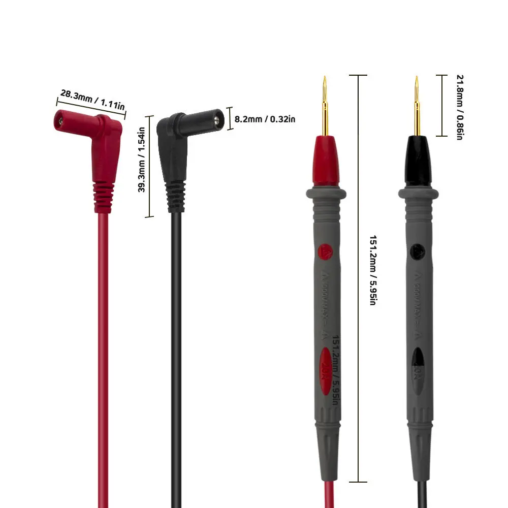ANENG PT1008 Digital Multimeter Test Lead | 20A 1000V Silicone Rubber Gold Probe - Image 5
