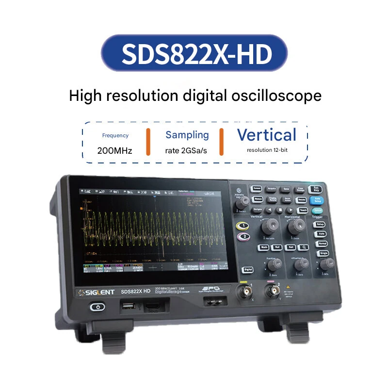 SIGLENT SDS822X HD Oscilloscope | 200MHz 12-bit 2GSa/s | 2 Channels 100Mpts - Image 5