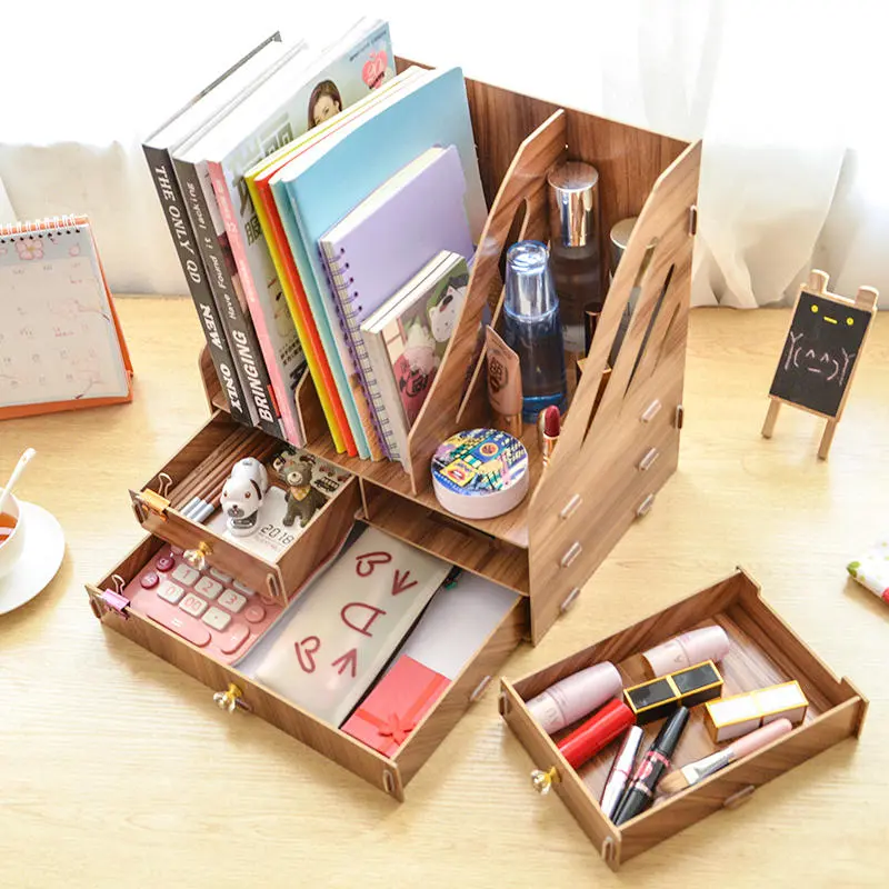 Desktop Storage Box Drawer Type Book Stand | Desktop Organizer Stationery Shelf - Image 3