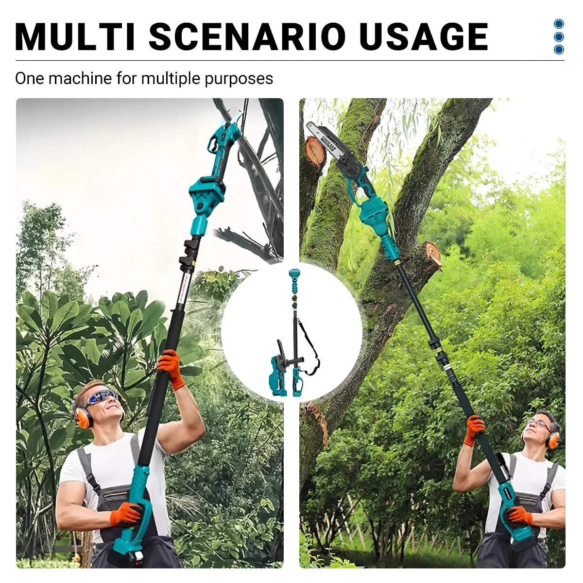 Electric Chainsaw 2-in-1 | Brushless Motor & 35mm Pruning | Telescopic Extension Rod - Image 3