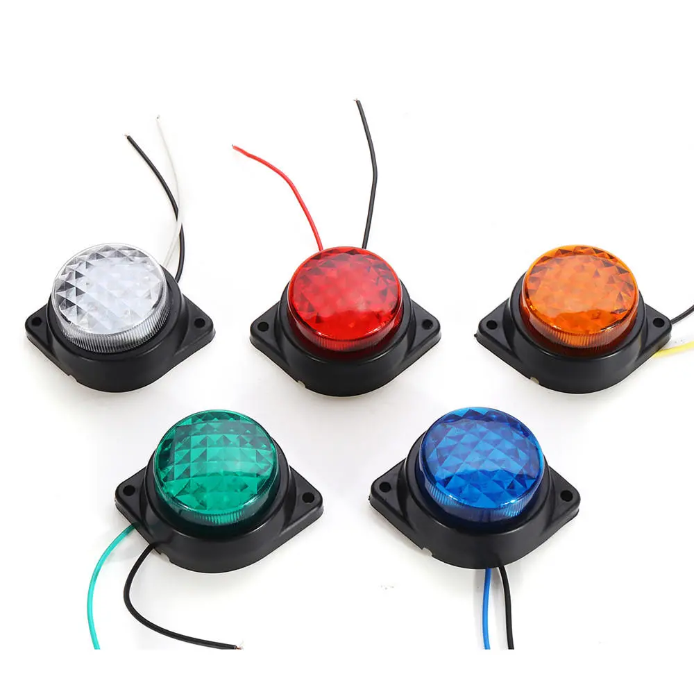 LED Clearance Marker Lamp - Round Outer Display Width Light for Front Rear Side - Image 2