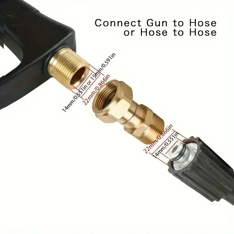 360 Degree M22 Pressure Washer Attachment | Brass Swivel Connector Anti-Kink Tool - Image 4