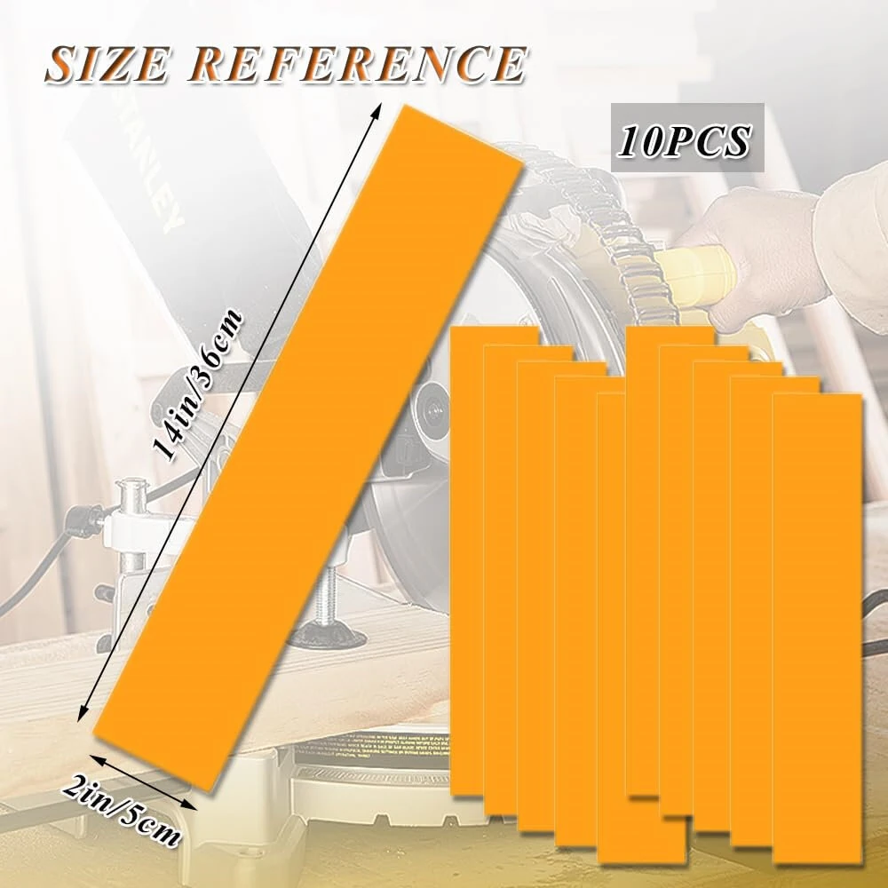 Zero Gap Woodworking Tape - 2x14 Inch Yellow PVC Strips for Miter & Table Saw | 10 Pcs - Image 3