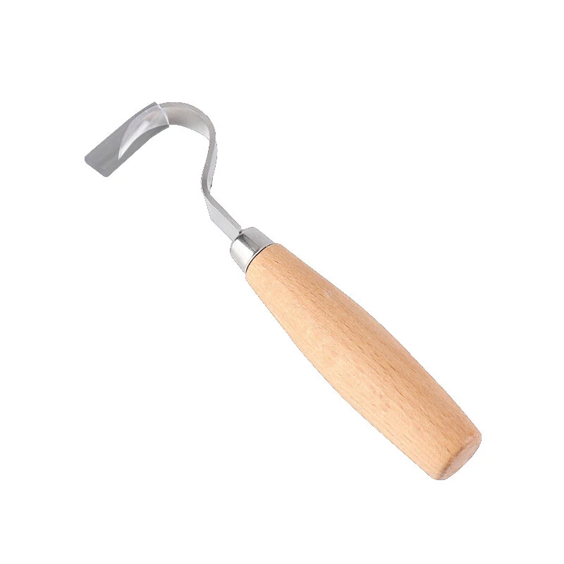 Stainless Steel Scimitar Carving Knife - Beech Wood Handle | Wood Cutter Design - Image 4