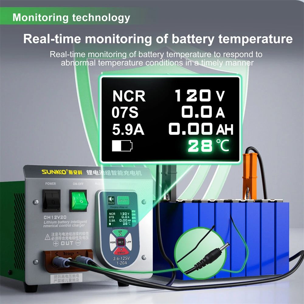 CH12V20 Intelligent CNC 2.5KW Fast Charger | 3.6V-125V 20A for Li-ion & LiFePO4 - Image 3