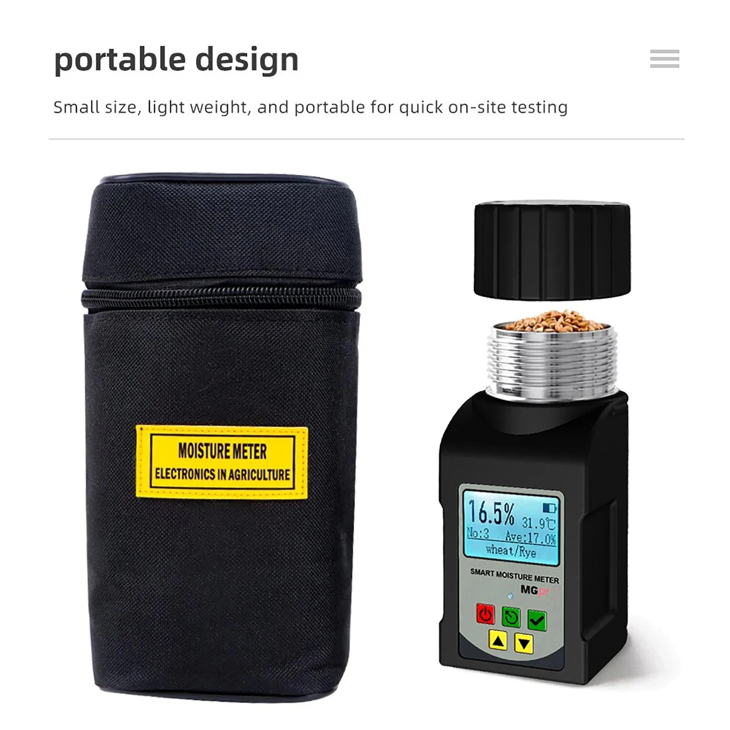 GS25A Smart Digital Grain Moisture Meter - 25 Grain Types, LCD Display, Portable - Image 5