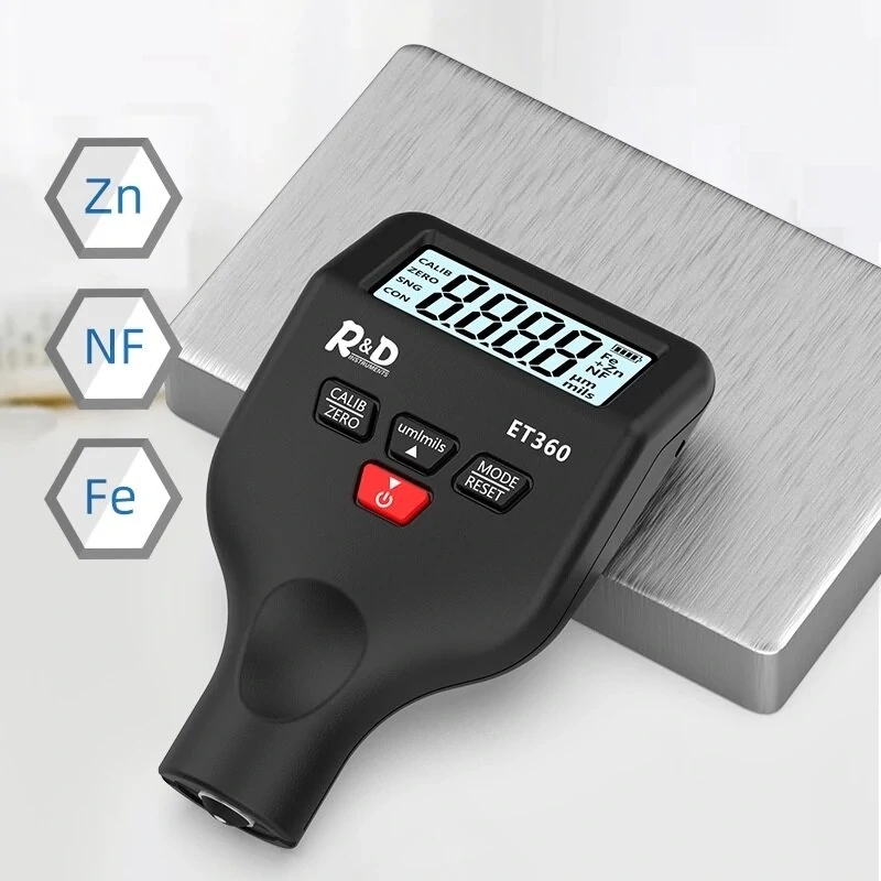 ET360 Fe/NFe Fe+Zn Paint Thickness Meter | 0-1500µm High Precision Gauge - Image 2