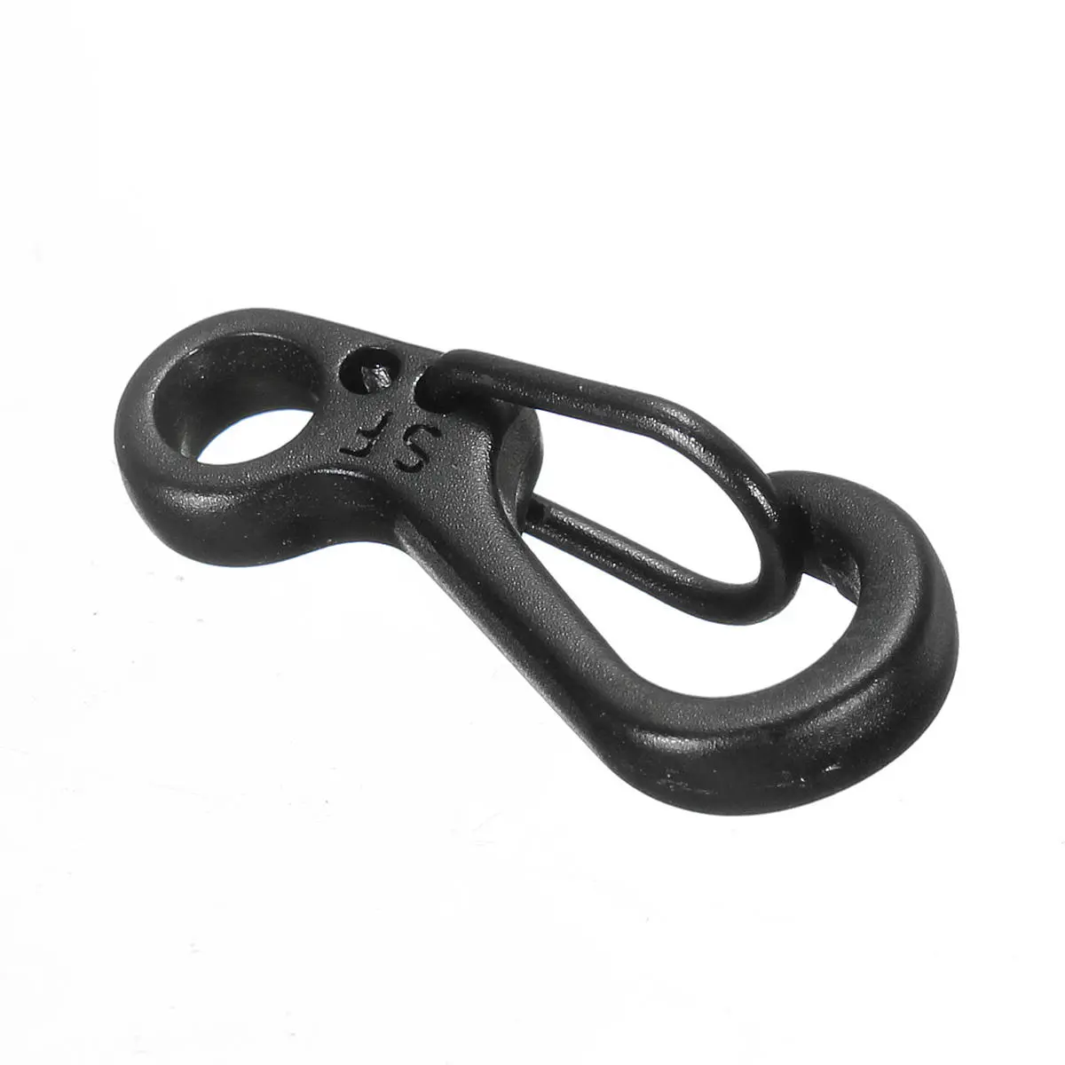 5Pcs Black EDC Tool Carabiner Keychain - Alloy Clip for Hiking Climbing Camping - Image 2