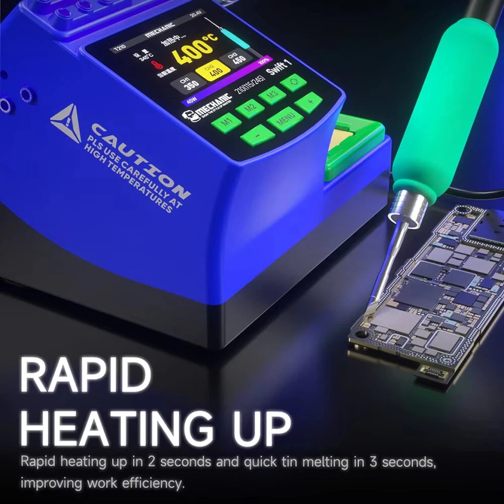 MECHANIC Swift 1 Digital Soldering Station | 100-480°C Rapid Heating | LED Display - Image 4
