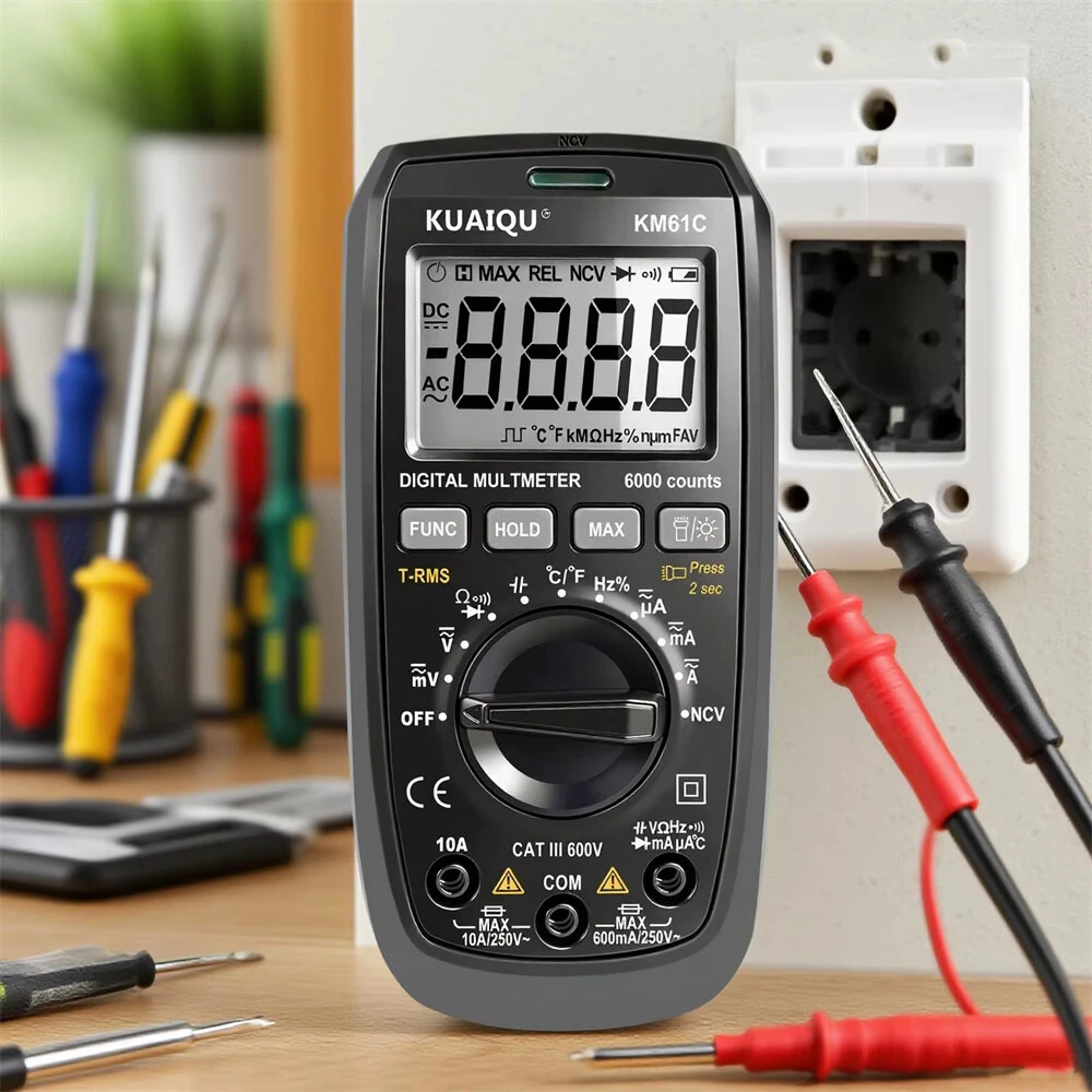 KUAIQU KM61B/KM61C True RMS Multimeter | 6000 Count Auto-Range | AC/DC Voltage Current - Image 3
