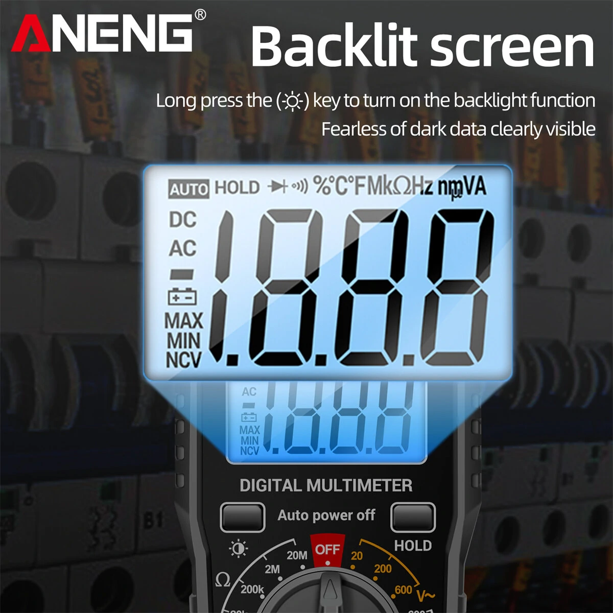 ANENG M113 True RMS Digital Multimeter - AC/DC Voltage Current Tester | Backlit LCD & Auto Shutdown - Image 5
