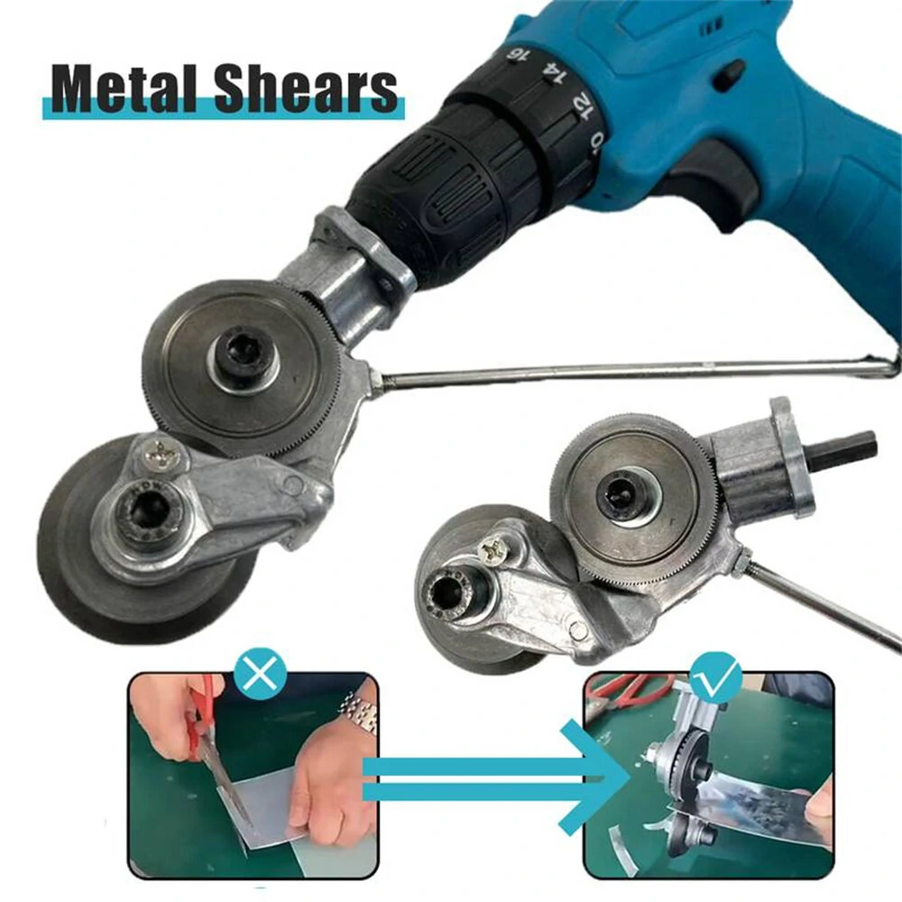 Universal Electric Drill Plate Cutter Set - Metal Shear for Iron Steel Sheets up to 1.5mm | Essential DIY Tool - Image 4