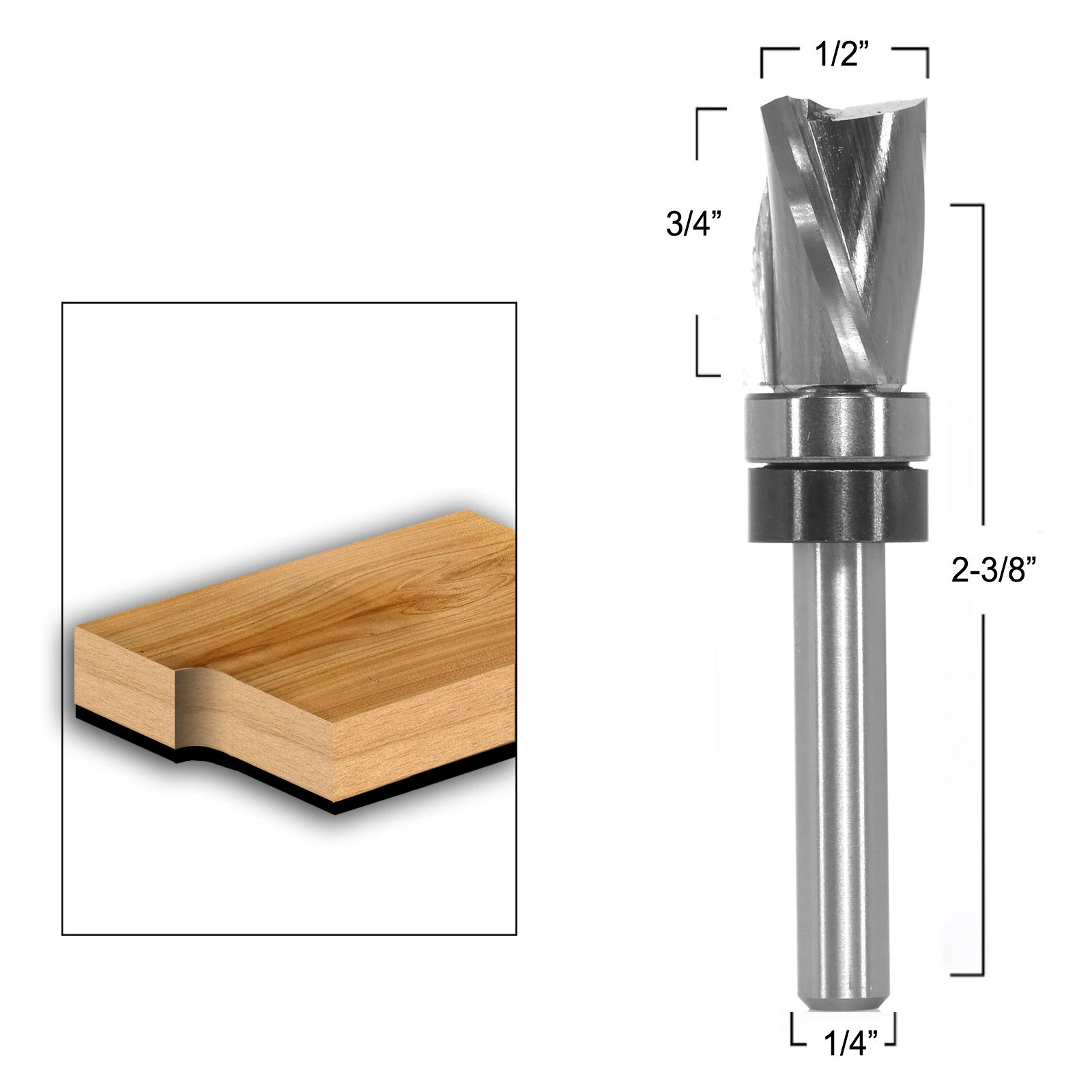 Whiteside Router Bits 1/4-Inch Shank Flush Trim Bit | 8mm Carbide | CNC Solid Wood Trimming - Image 5