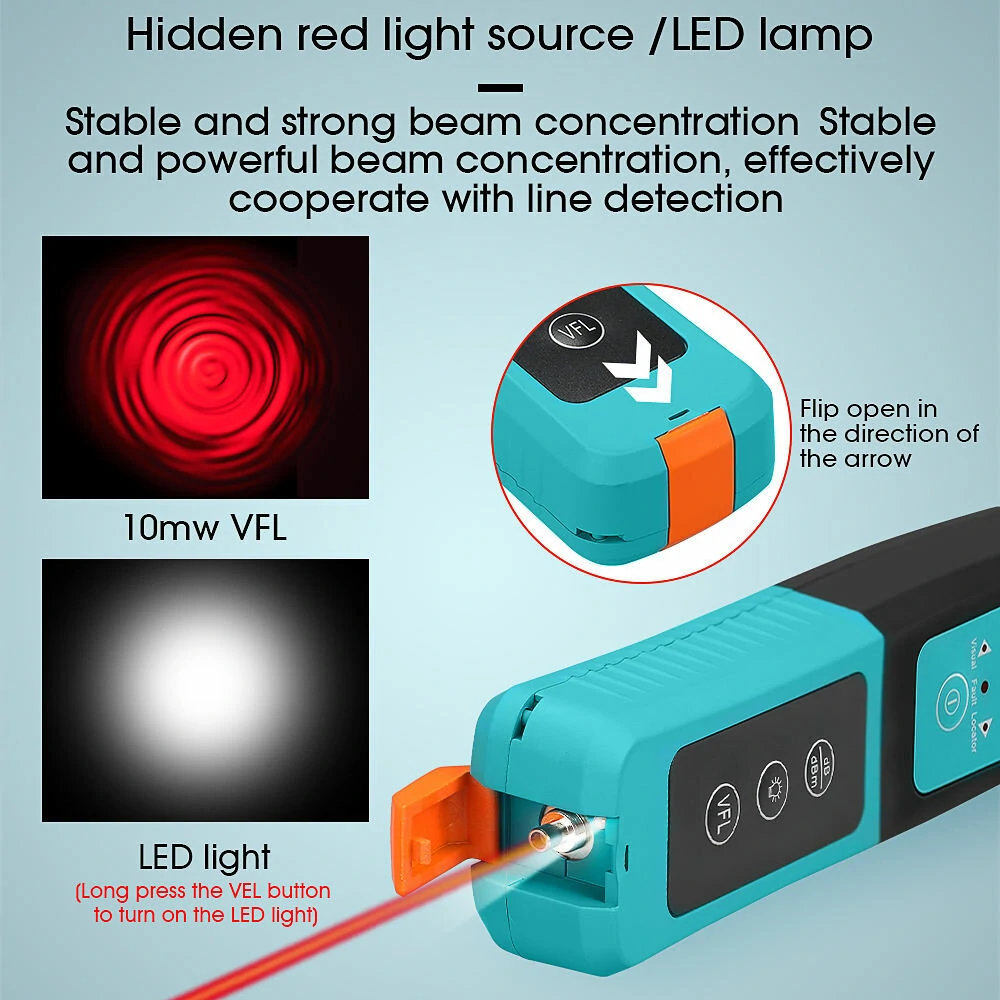 Fiber Optic Identifier with Visual Fault Locator - 800-1700nm for 3.0/2.0/0.9/0.25mm Cable - Image 5