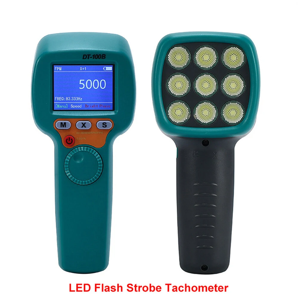 DT-100B Digital Handheld Stroboscope | LED Flash Tachometer 60-999999 RPM - Image 5