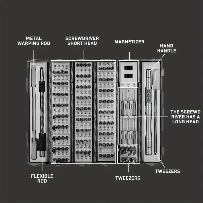 128 in 1 Precision Screwdriver Set | CR-V Steel Magnetic Kit for Electronics & Computer Repair - Image 5