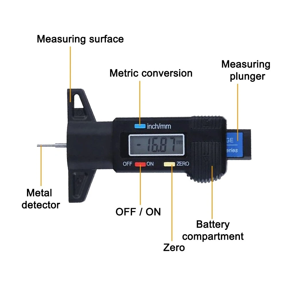 ETOPOO Digital Tire Tread Depth Gauge | Auto Wear Detection & Measuring Tool - Image 5