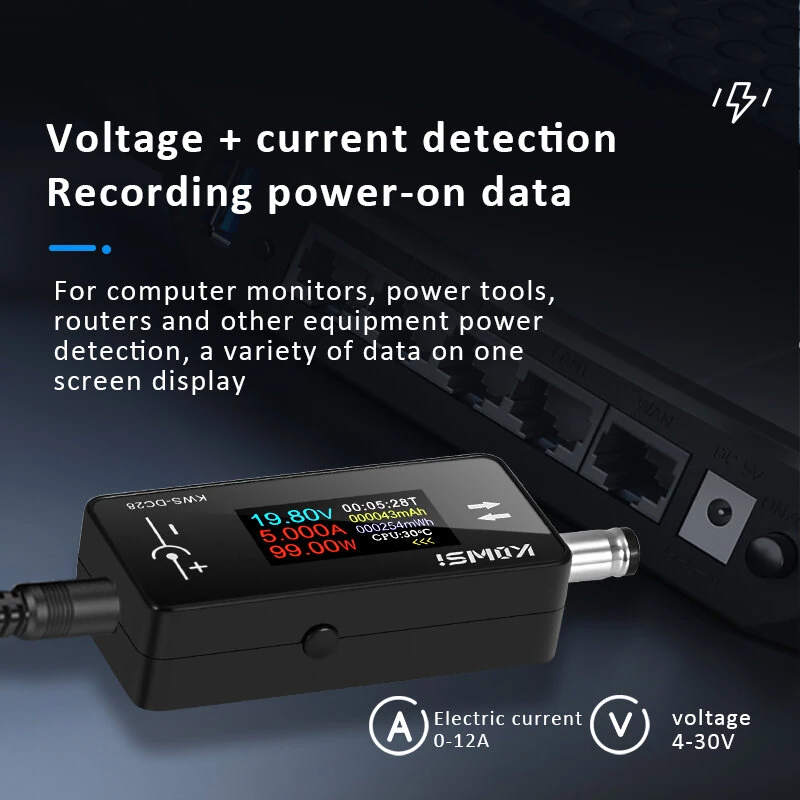 KWS-DC28 Digital Ammeter | 4-30V 12A Tester | 0.96-inch TFT Display | High Precision - Image 5