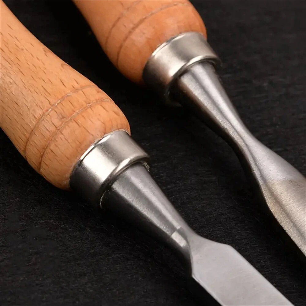 Premium Wood Turning Chisels Set - 7PCS with Flat Curved Skew & Hammer - Image 2