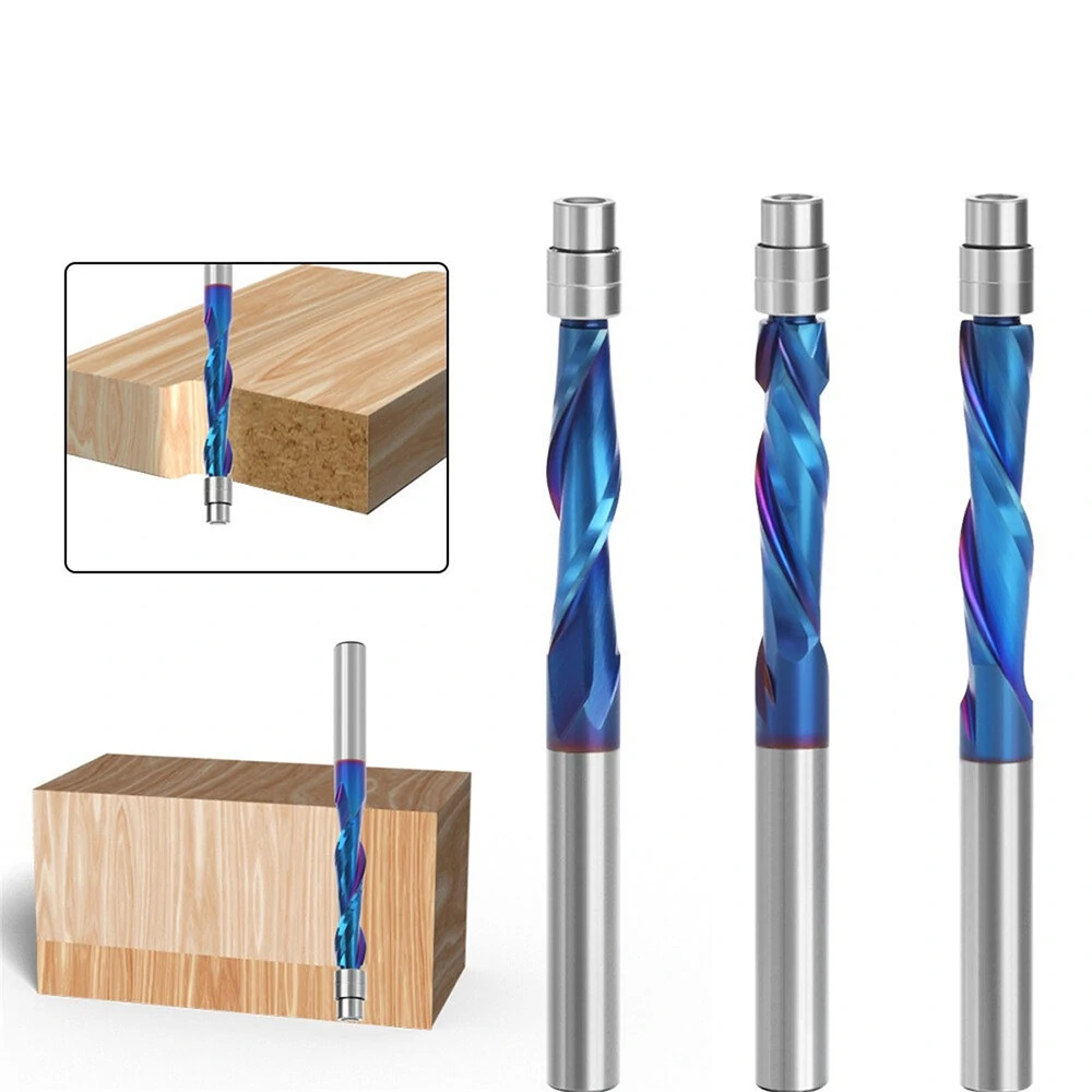 Premium Carbide Spiral Flush Trim Router Bit Set | 1/4 Inch Shank with Ball Bearings | High Durability Woodworking Tool - Image 4