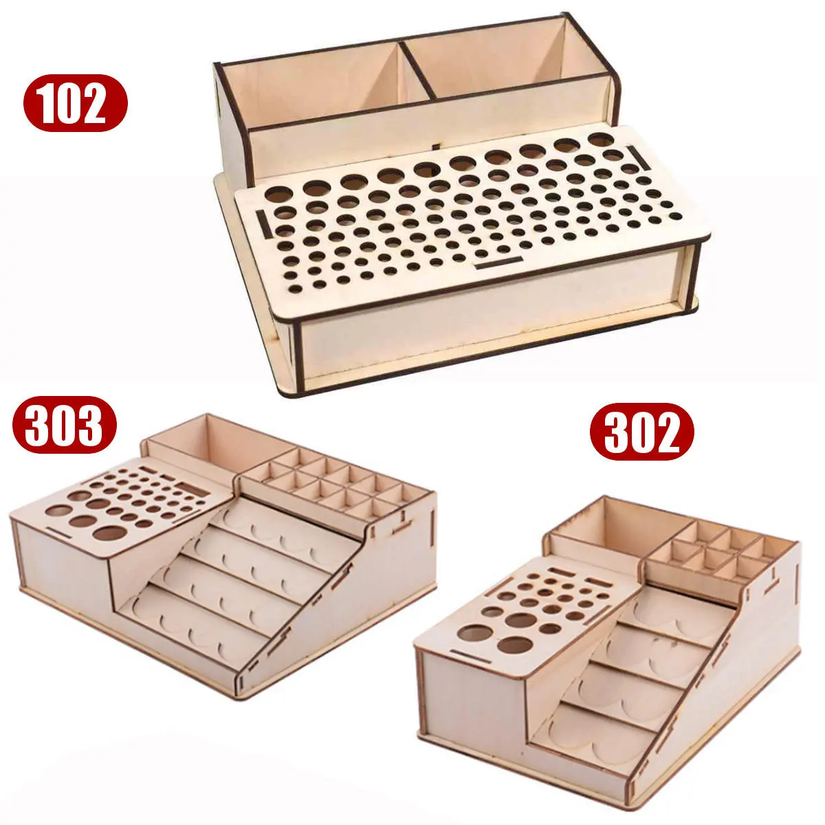 Wooden Pigment Paint Bottle Rack Organizer - Epoxy Tool Storage Model Box - Image 2