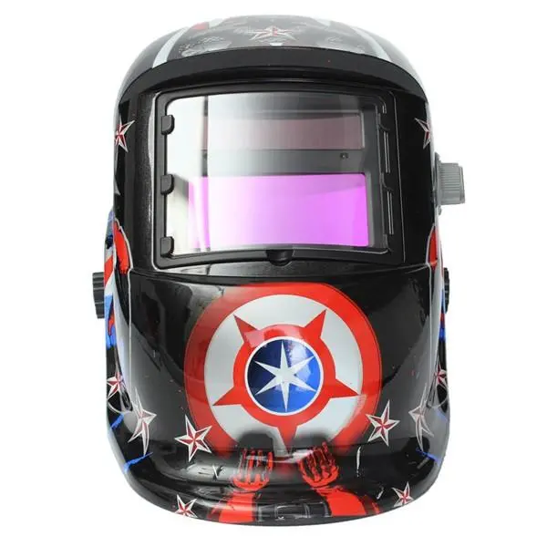 Solar Welder Mask Helmet - Auto Darkening Electric Welding Helmet - Captain America Pattern - Image 2