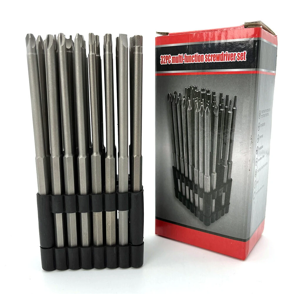32PCS Electric Drill Screwdriver Bit Set - Extended & Irregular Hex Head - Carbon Steel - Image 5