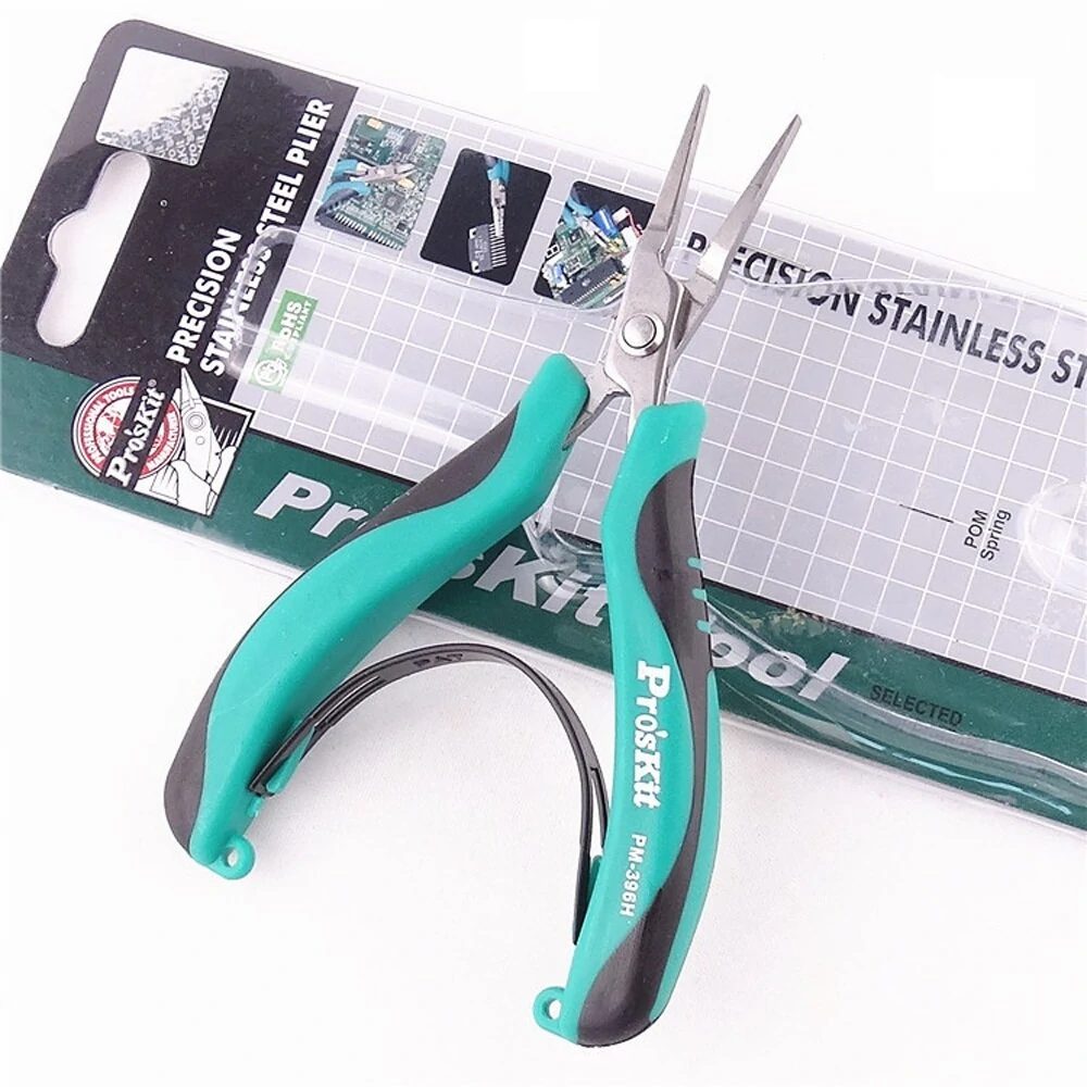 Pro'sKit PM-396H Flat Nose Pliers | Stainless Steel Mini Vise Pointed Nose for Electronics Repair - Image 5