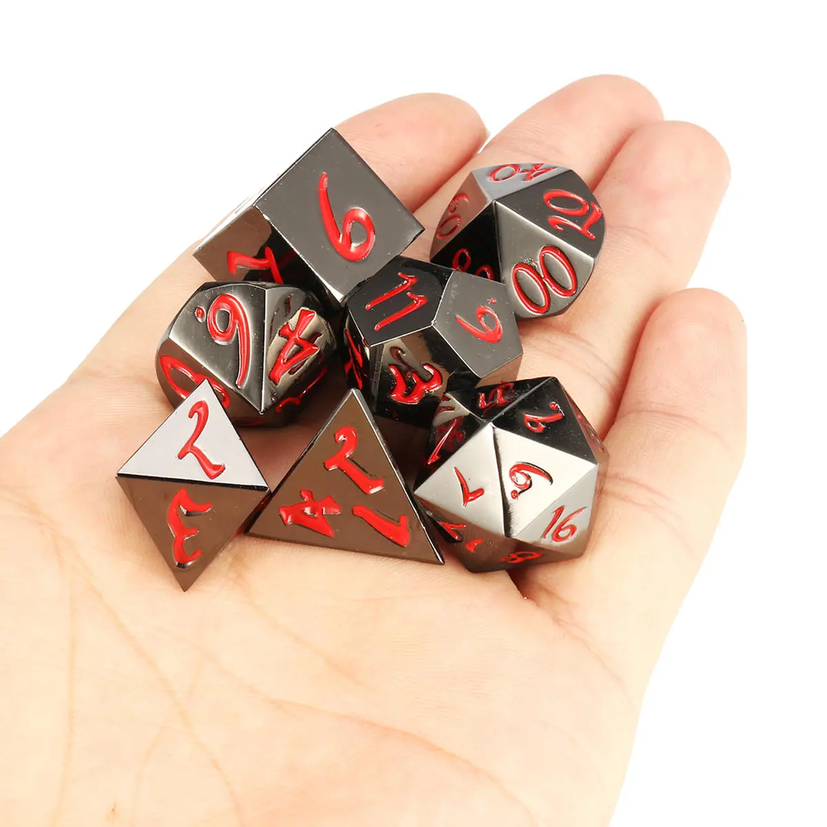 7Pcs Antique Metal Polyhedral Dice Set | RPG D&D Role Playing Game Dice with Bag - Image 5