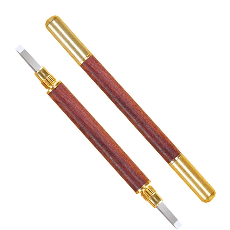 Carbide Engraving Chisel Set with Split Stamp Knife - Woodworking Stone Knife for Seal & Letters | Portable Bag - Image 3