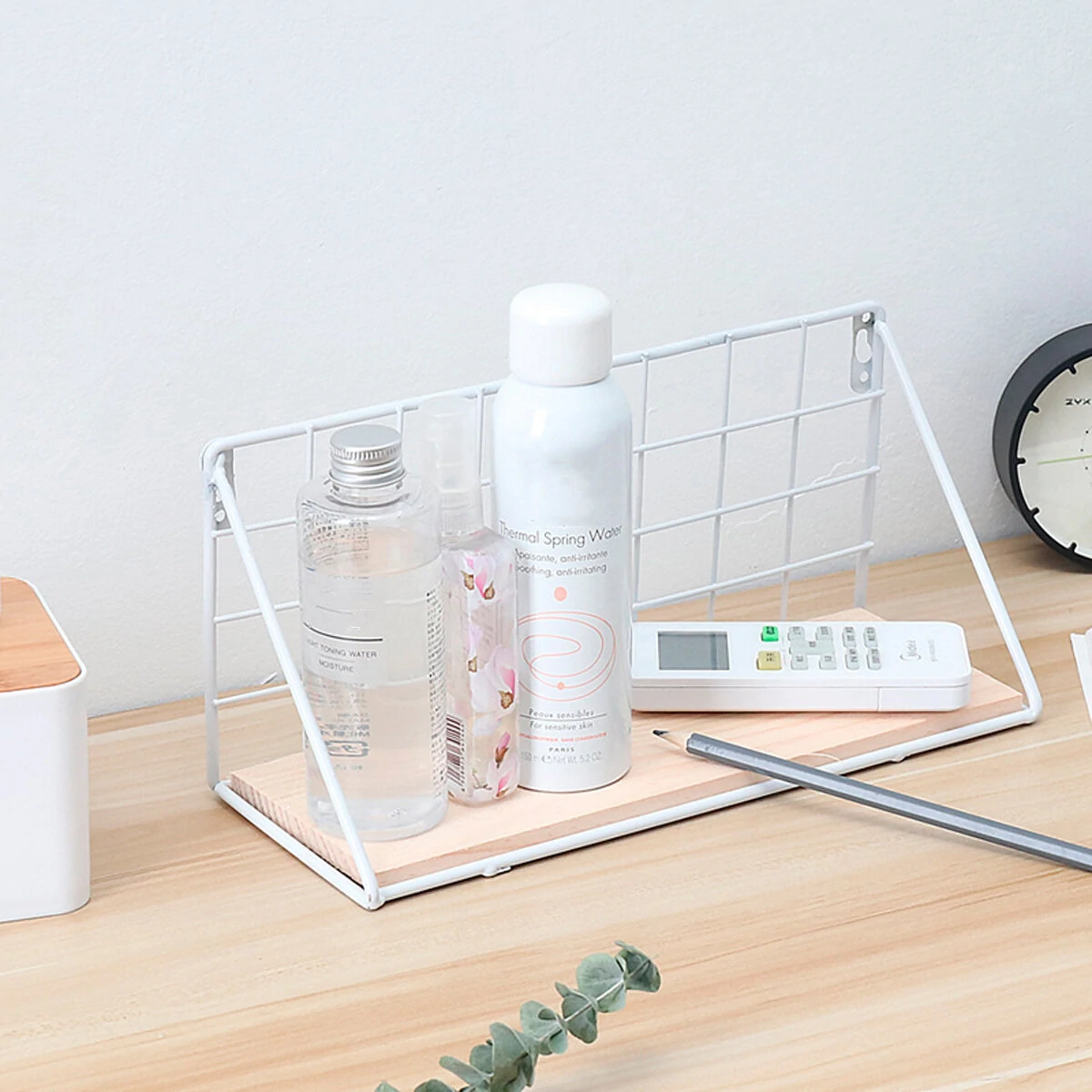 Wooden Iron Wall Shelf - Home Storage Holder & Hanging Storage Box - Image 5