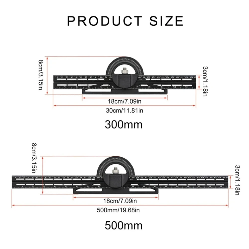 Universal Angle Ruler for Woodworking - 0-180 Degree Tool with Level & Scale - Image 3