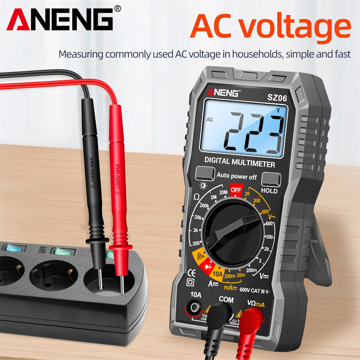 ANENG M113 True RMS Digital Multimeter - AC/DC Voltage Current Tester | Backlit LCD & Auto Shutdown - Image 4