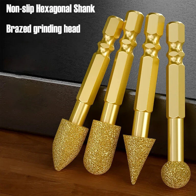 Heavy Duty Rotary Chisels 6pcs Set - Hex Handle for Electric Drills | Metal Stone Wood Carving - Image 2