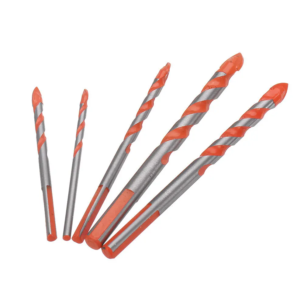 5Pcs Triangle Shank Drill Bit Set - 4/5/6/8/10mm for Ceramic Glass & Wall - Image 2