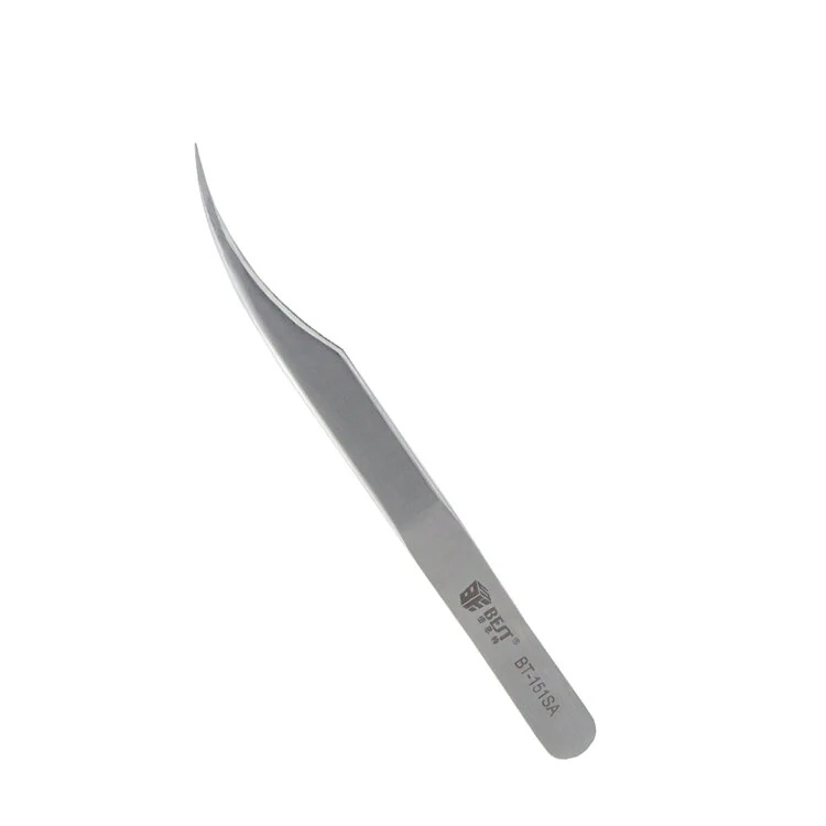 BEST BST-151SA/152SA/153SA Curved Tweezer - Stainless Steel Microelectronics Repair Tool - Image 2