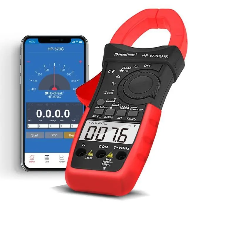 HoldPeak HP-570C Digital Clamp Meter | 1000A AC/DC | APP Data Logging - Image 3